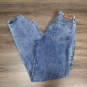 Zena 11 26" High Waisted Tapered Jeans Women Blue Vintage Acid Wash USA
